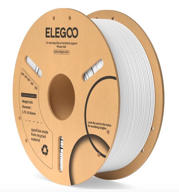 Філамент для 3D принтера ELEGOO PLA 1 кг 1.75мм White (50.203.0039)