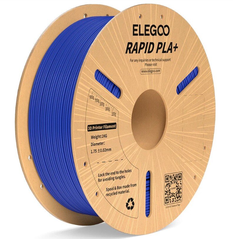 Філамент для 3D принтера ELEGOO Rapid PLA+ 1 кг 1.75мм Blue (50.203.0117)