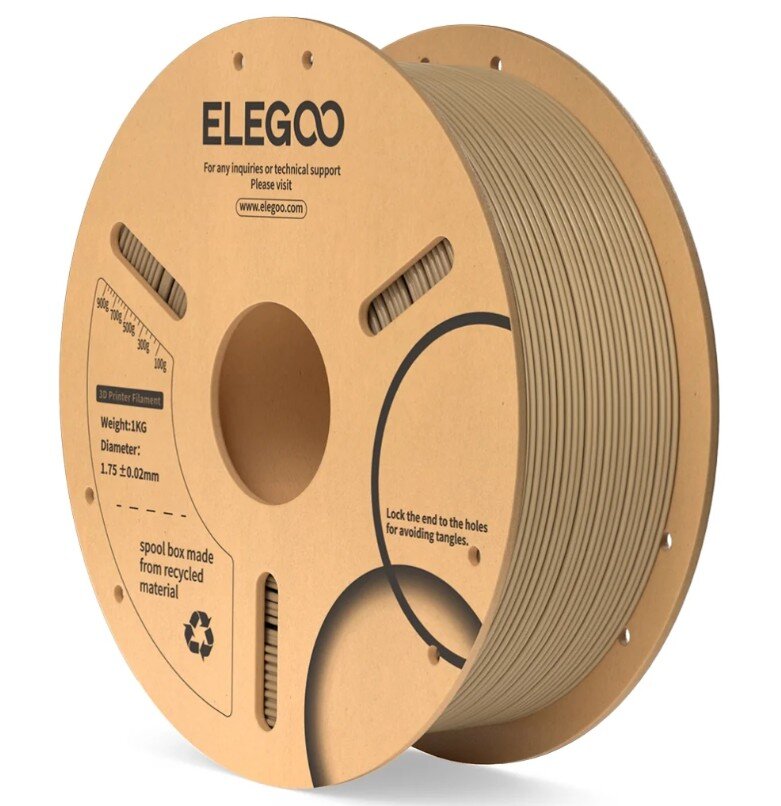 Філамент для 3D принтера ELEGOO PLA 1кг 1.75мм Wood Color (50.203.0112)