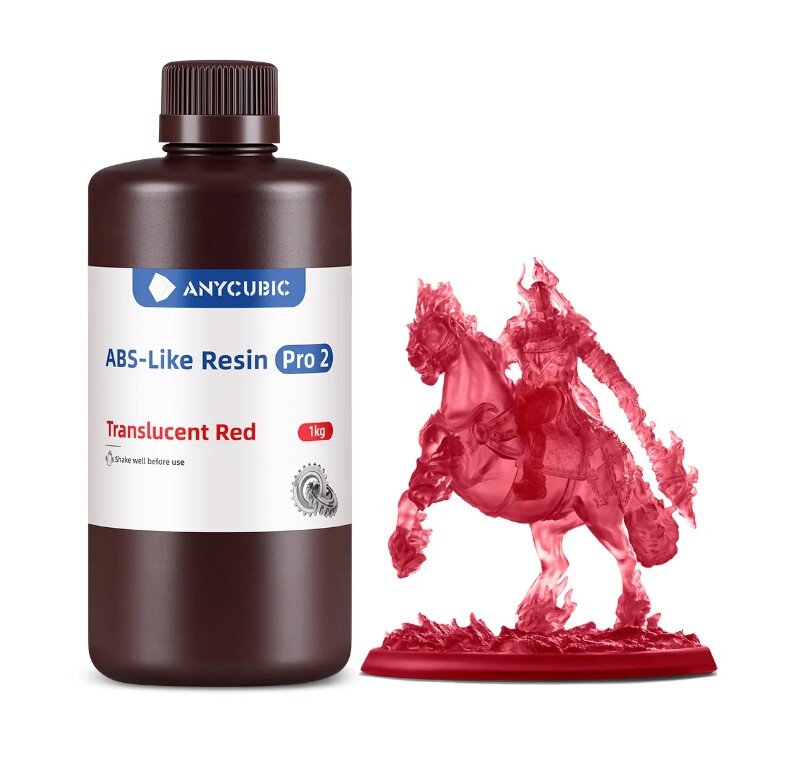 Фотополімерна смола Anycubic ABS-Like Resin Pro 2 1кг Translucent Red